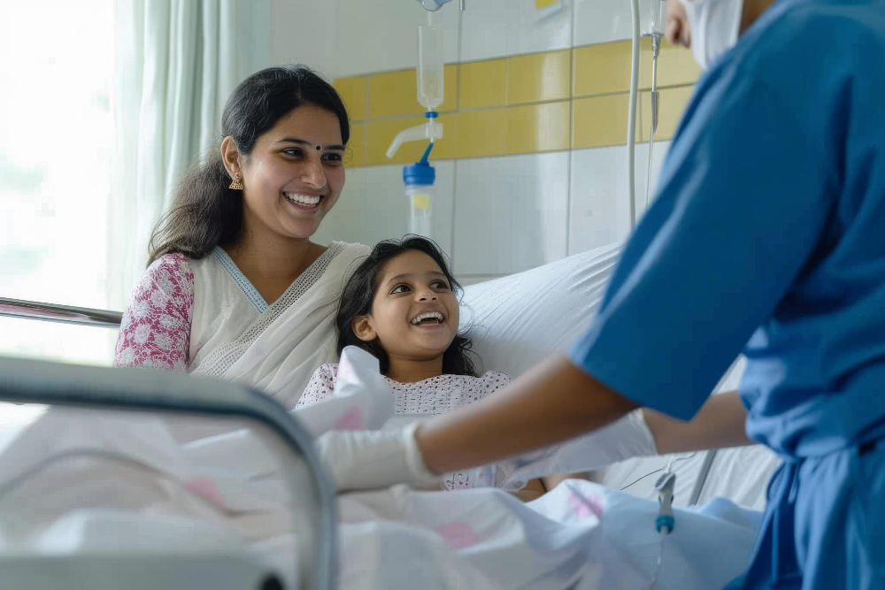 insured family happy at hospital